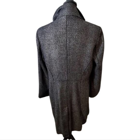 Calvin klein black and metallic tweed wool blend walking coat plus size 14 New - Picture 2 of 7